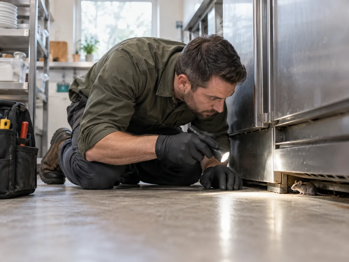 Pest control technician inspection for Mouse Control Vancouver