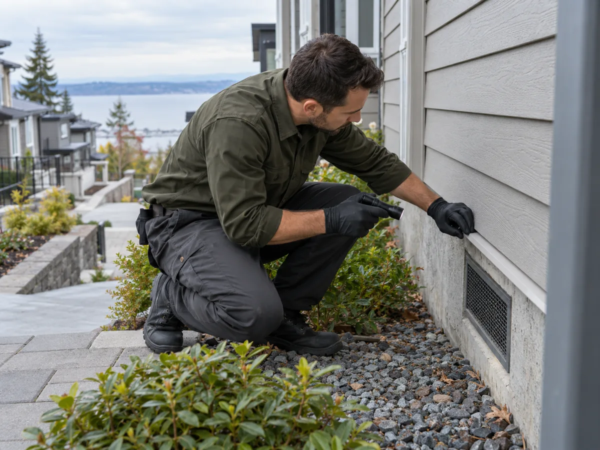 Pest control technician inspection for Pest Control White Rock