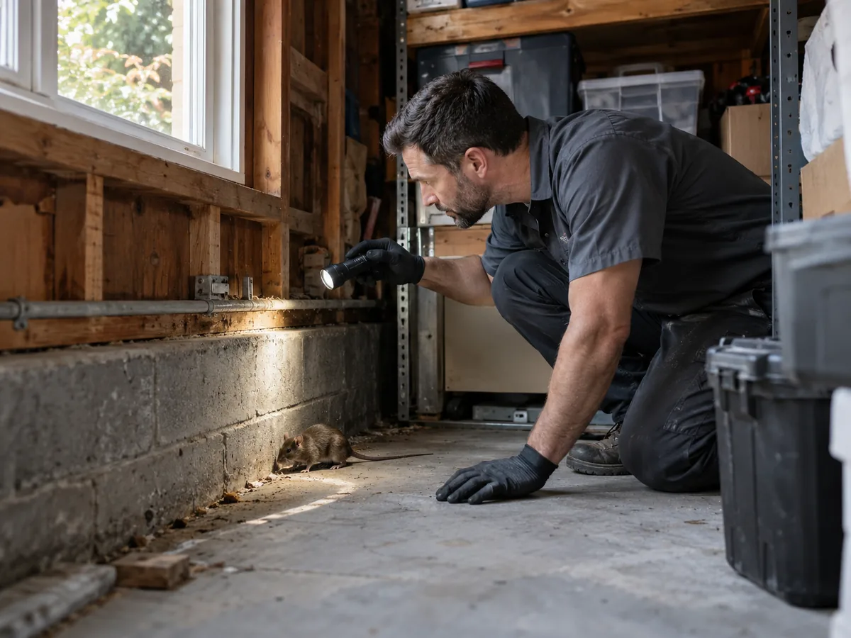 Pest control technician inspection for Rat Control Vancouver
